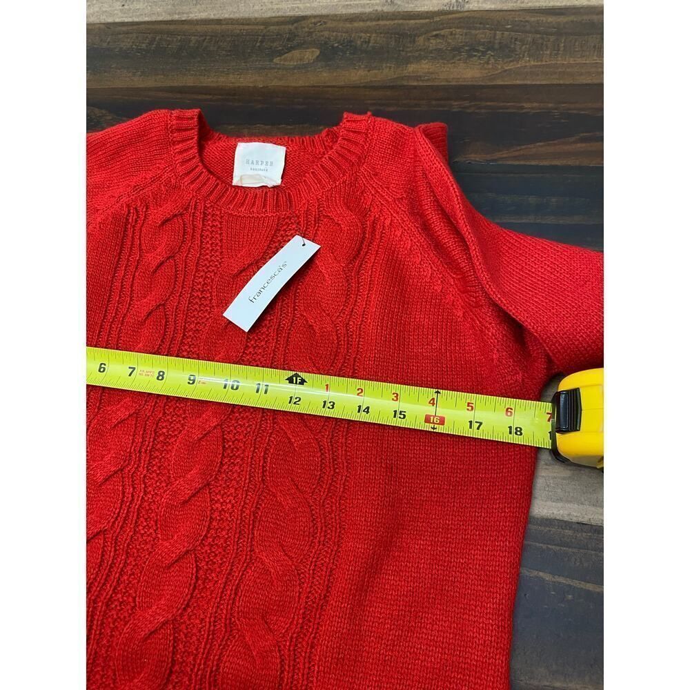 Harper Heritage Francesca's Red Knit Mini Sweater Dress Red Long Sleeve Size M - Picture 7 of 9